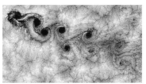 Natural Kármán vortex street downstream of the Juan Fernández Islands from course materials